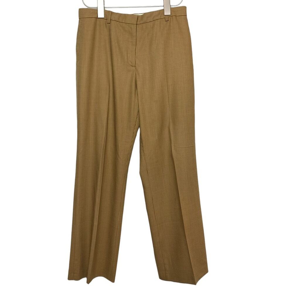 Vintage J. Crew Plaid Trouser Pants Wool 6 Petite Brown Checkered